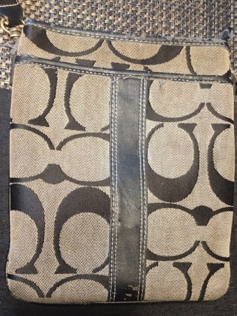Coach Tan and Black Signature Messenger Crossbody - Picture 3 of 11